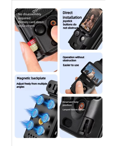 RONKOEN PZ-01 for DJI Osmo Pocket 3 Magnetic Case with Removable MagSafe Plate RONKOEN PZ-01 for DJI Osmo Pocket 3 Magnetic Case with Removable MagSafe Plate