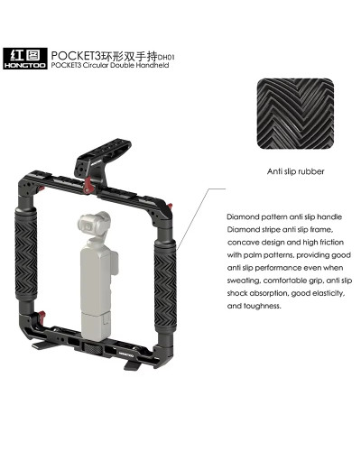 DH01 Dual Handheld Ring Grip Bracket for DJI Pocket 3 Instan360 X3/X4/5 Action Camera DH01 Dual Handheld Ring Grip Bracket for DJI Pocket 3 Instan360 X3/X4/5 Action Camera