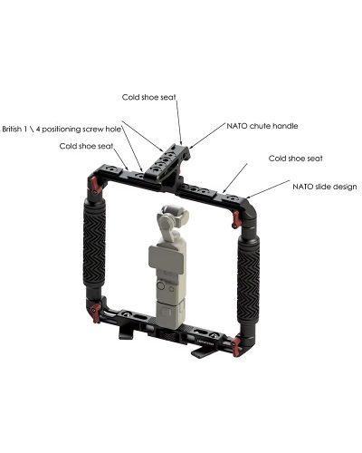 DH01 Dual Handheld Ring Grip Bracket for DJI Pocket 3/4 Instan360 X3/X4/5 Action Camera