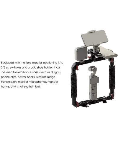 DH01 Dual Handheld Ring Grip Bracket for DJI Pocket 3/4 Instan360 X3/X4/5 Action Camera