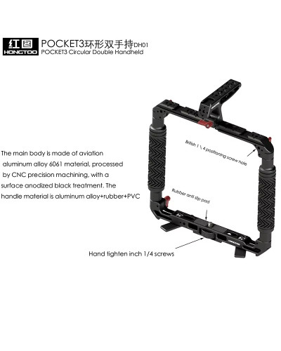 DH01 Dual Handheld Ring Grip Bracket for DJI Pocket 3 Instan360 X3/X4/5 Action Camera DH01 Dual Handheld Ring Grip Bracket for DJI Pocket 3 Instan360 X3/X4/5 Action Camera
