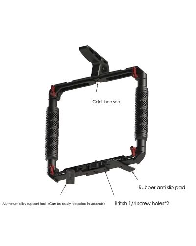 DH01 Dual Handheld Ring Grip Bracket for DJI Pocket 3/4 Instan360 X3/X4/5 Action Camera