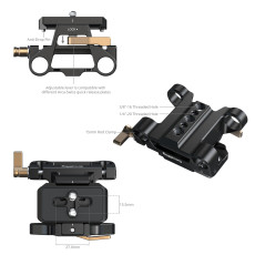 SmallRig Arca-Type Mount Plate Kit with 15mm Dual Rod Clamp