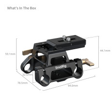 SmallRig Arca-Type Mount Plate Kit with 15mm Dual Rod Clamp