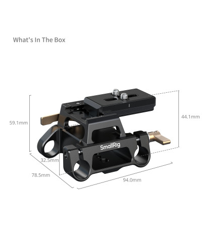 SmallRig Arca-Type Mount Plate Kit with 15mm Dual Rod Clamp