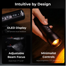 SmallRig RF 05B Portable Zoom LED Video Light CRI 96+ 1900K-8000K OLED Display Creative Spotlight