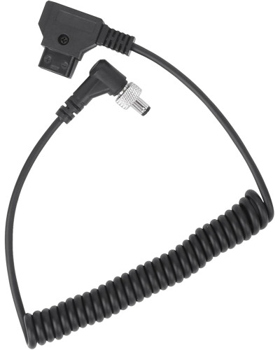 D-Tap to Locking DC 5.5 2.1mm Right Angle Monitor Coiled Power Cable