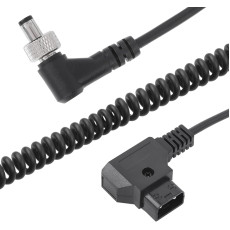 D-Tap to Locking DC 5.5 2.1mm Right Angle Monitor Coiled Power Cable