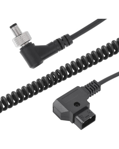 D-Tap to Locking DC 5.5 2.1mm Right Angle Monitor Coiled Power Cable