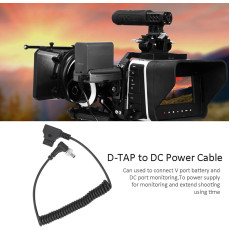 D-Tap to Locking DC 5.5 2.1mm Right Angle Monitor Coiled Power Cable