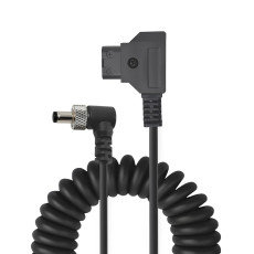 D-Tap to Locking DC 5.5 2.1mm Right Angle Monitor Coiled Power Cable