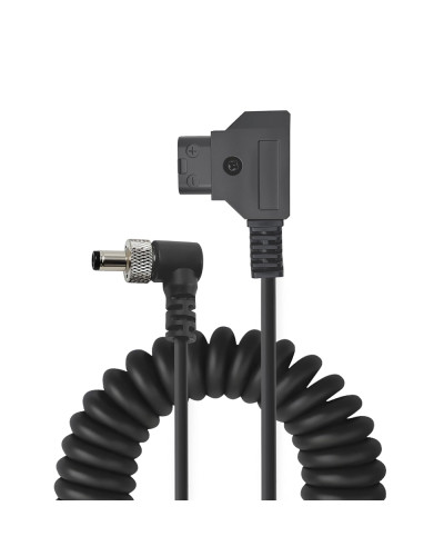 D-Tap to Locking DC 5.5 2.1mm Right Angle Monitor Coiled Power Cable