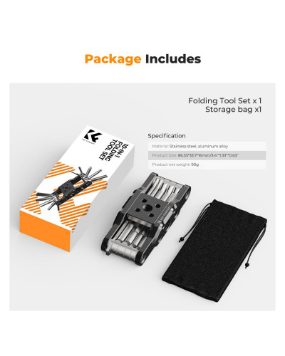 K&F Concept 10in1 Folding Hex Key Set with Screwdrivers