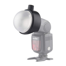 Godox S-R1 Round Flash Head Adapter with AK-R11 Dome Diffuser for GODOX V860II V850II TT685 and TT600 Series Flashes