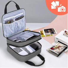 Photo Printer Bag Suitable for SELPHY CP1500 CP1300 CP1200 Polyester Photo Printer Bag with Accessory Compartments