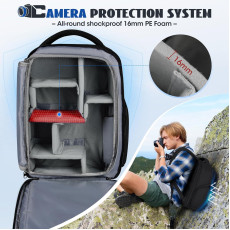 RAINSMORE Camera Backpack Camera Bag for Photographer DSLR SLR Mirrorless Camera Bag RAINSMORE Camera Backpack Camera Bag for Photographer DSLR SLR Mirrorless Camera Bag