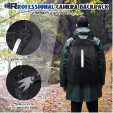 RAINSMORE Camera Backpack Camera Bag for Photographer DSLR SLR Mirrorless Camera Bag RAINSMORE Camera Backpack Camera Bag for Photographer DSLR SLR Mirrorless Camera Bag