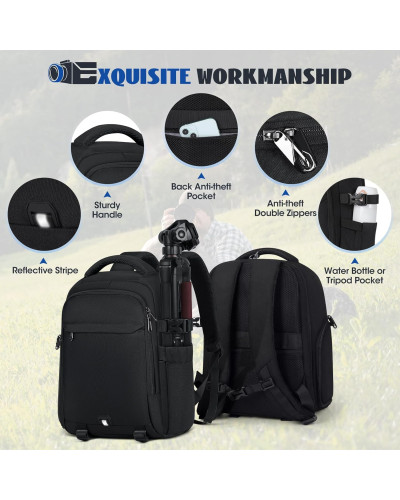 RAINSMORE Camera Backpack Camera Bag for Photographer DSLR SLR Mirrorless Camera Bag RAINSMORE Camera Backpack Camera Bag for Photographer DSLR SLR Mirrorless Camera Bag