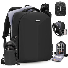 RAINSMORE Camera Backpack Camera Bag for Photographer DSLR SLR Mirrorless Camera Bag