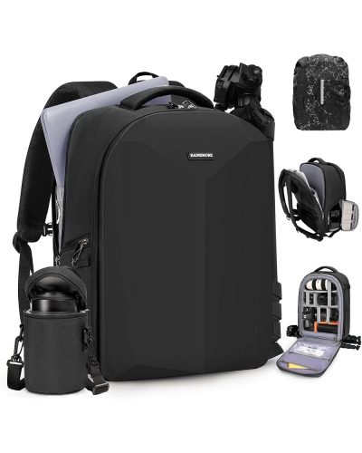RAINSMORE Camera Backpack Camera Bag for Photographer DSLR SLR Mirrorless Camera Bag