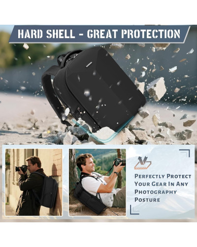 RAINSMORE Camera Backpack Camera Bag for Photographer DSLR SLR Mirrorless Camera Bag