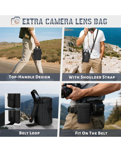 RAINSMORE Camera Backpack Camera Bag for Photographer DSLR SLR Mirrorless Camera Bag