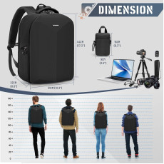 RAINSMORE Camera Backpack Camera Bag for Photographer DSLR SLR Mirrorless Camera Bag