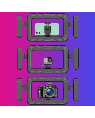 FL-K03 Square Handheld Ring Light With Dual Handles Bluetooth Remote