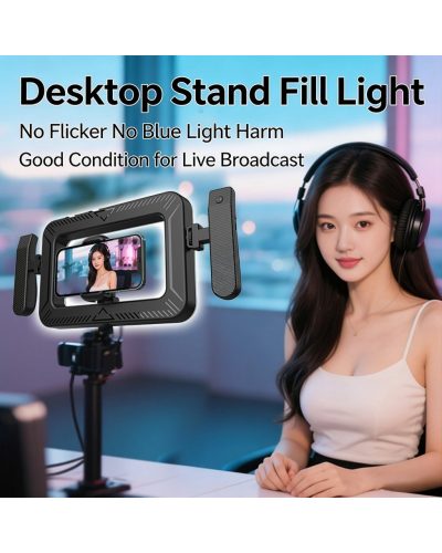 FL-K03 Square Handheld Ring Light With Dual Handles Bluetooth Remote