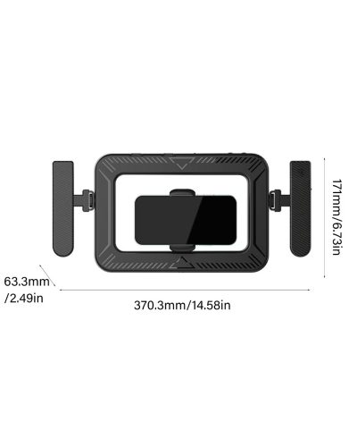 FL-K03 Square Handheld Ring Light With Dual Handles Bluetooth Remote