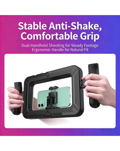 FL-K03 Square Handheld Ring Light With Dual Handles Bluetooth Remote