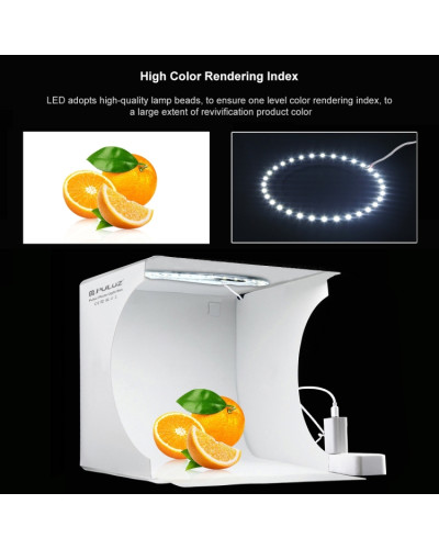 PULUZ 23cm Ring LED Panel Folding Portable Light Photo Lighting Studio Shooting Tent Box Kit with 6 Colors Backdrops