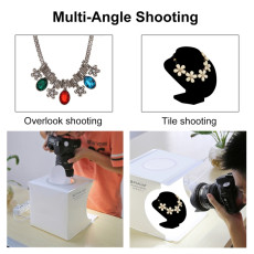 PULUZ 23cm Ring LED Panel Folding Portable Light Photo Lighting Studio Shooting Tent Box Kit with 6 Colors Backdrops