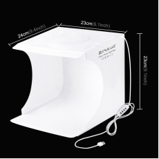PULUZ 23cm Ring LED Panel Folding Portable Light Photo Lighting Studio Shooting Tent Box Kit with 6 Colors Backdrops