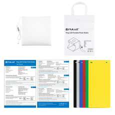 PULUZ 23cm Ring LED Panel Folding Portable Light Photo Lighting Studio Shooting Tent Box Kit with 6 Colors Backdrops