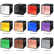 PULUZ 25cm Folding Portable Ring Light Photo Lighting Studio Shooting Tent Box with 12 Colors Backdrops