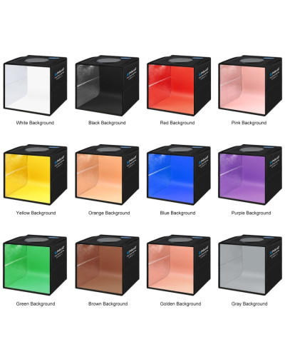 PULUZ 25cm Folding Portable Ring Light Photo Lighting Studio Shooting Tent Box with 12 Colors Backdrops