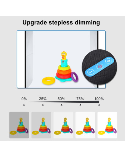 PULUZ 25cm Folding Portable Ring Light Photo Lighting Studio Shooting Tent Box with 12 Colors Backdrops