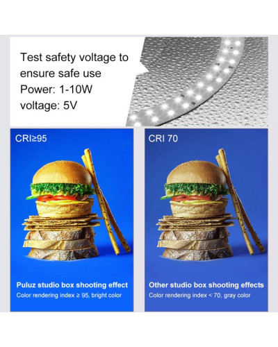 PULUZ 25cm Folding Portable Ring Light Photo Lighting Studio Shooting Tent Box with 12 Colors Backdrops