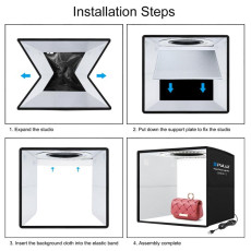 PULUZ 25cm Folding Portable Ring Light Photo Lighting Studio Shooting Tent Box with 12 Colors Backdrops