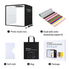 PULUZ 25cm Folding Portable Ring Light Photo Lighting Studio Shooting Tent Box with 12 Colors Backdrops