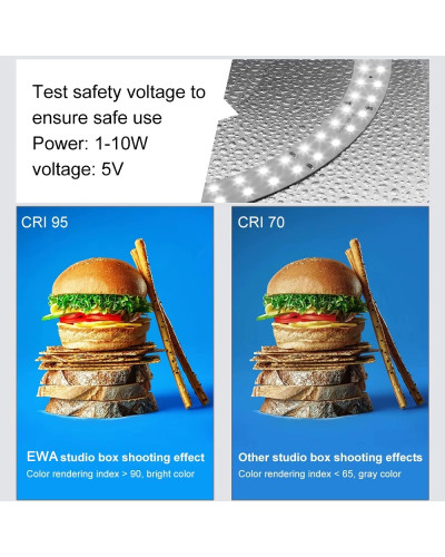 teckwe 40cm Folding Portable Ring Light USB Photo Lighting Studio Shooting Tent Box with 6 x Dual-side Color Backdrops teckwe 40cm Folding Portable Ring Light USB Photo Lighting Studio Shooting Tent Box with 6 x Dual-side Color Backdrops