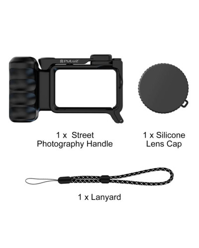 For DJI Osmo Action 6 PULUZ Street Photography Handle ABS Plastic Hand Grip with Cold Shoe