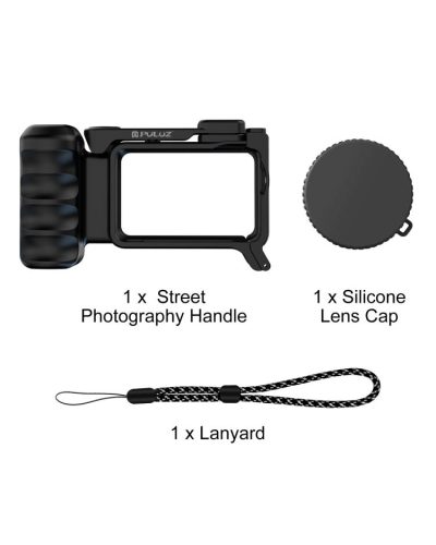 For DJI Osmo Action 6 PULUZ Street Photography Handle ABS Plastic Hand Grip with Cold Shoe For DJI Osmo Action 6 PULUZ Street Photography Handle ABS Plastic Hand Grip with Cold Shoe