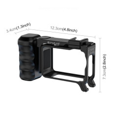 For DJI Osmo Action 6 PULUZ Street Photography Handle ABS Plastic Hand Grip with Cold Shoe