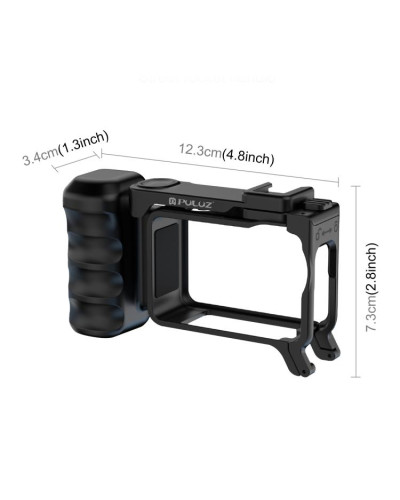 For DJI Osmo Action 6 PULUZ Street Photography Handle ABS Plastic Hand Grip with Cold Shoe