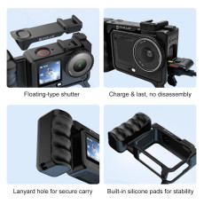 For DJI Osmo Action 6 PULUZ Street Photography Handle ABS Plastic Hand Grip with Cold Shoe