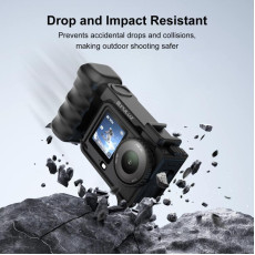 For DJI Osmo Action 6 PULUZ Street Photography Handle ABS Plastic Hand Grip with Cold Shoe