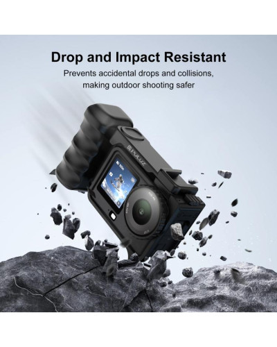 For DJI Osmo Action 6 PULUZ Street Photography Handle ABS Plastic Hand Grip with Cold Shoe