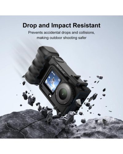For DJI Osmo Action 6 PULUZ Street Photography Handle ABS Plastic Hand Grip with Cold Shoe